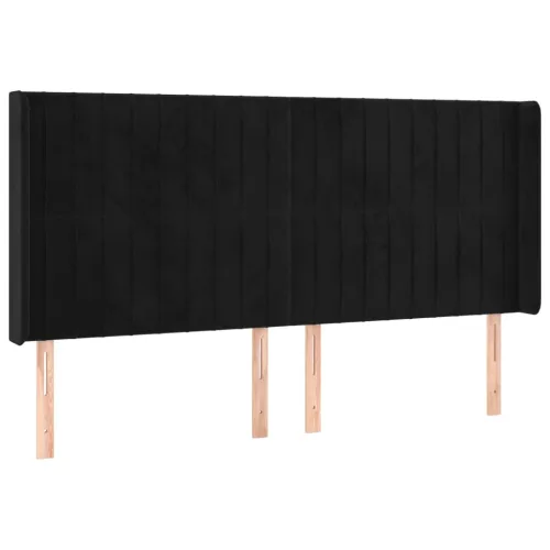 Uzglavlje s ušima crno 183x16x118/128 cm baršunasto - Crna 183 x 16 x 118/128 cm 1 Crna Cijena