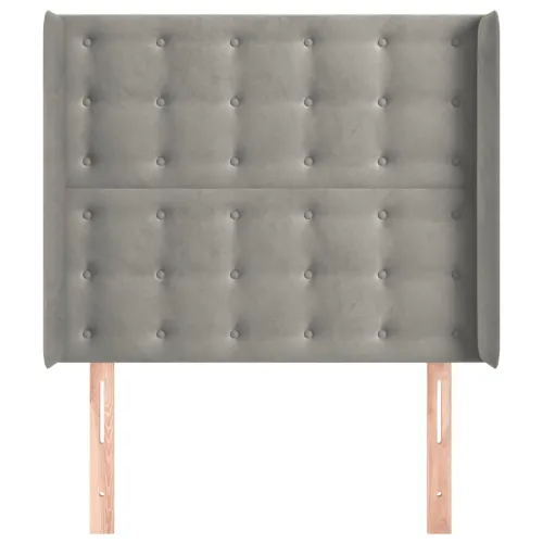 Uzglavlje s ušima svjetlosivo 83x16x118/128 cm baršunasto - Svjetlosiva 83 x 16 x 118/128 cm 1 Svjetlosiva Cijena