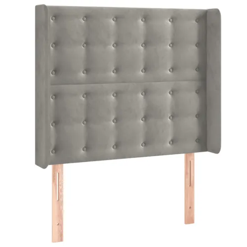 Uzglavlje s ušima svjetlosivo 83x16x118/128 cm baršunasto - Svjetlosiva 83 x 16 x 118/128 cm 1 Svjetlosiva Cijena