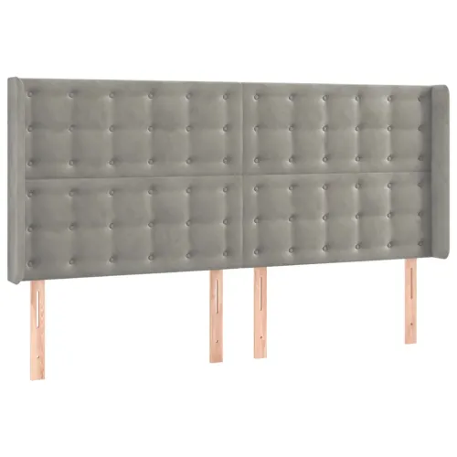 Uzglavlje s ušima svjetlosivo 163x16x118/128 cm baršunasto - Svjetlosiva 163 x 16 x 118/128 cm 1 Svjetlosiva Cijena