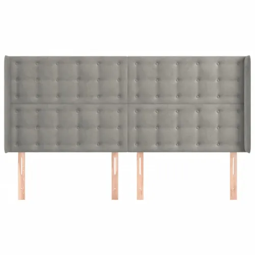 Uzglavlje s ušima svjetlosivo 163x16x118/128 cm baršunasto - Svjetlosiva 163 x 16 x 118/128 cm 1 Svjetlosiva Cijena