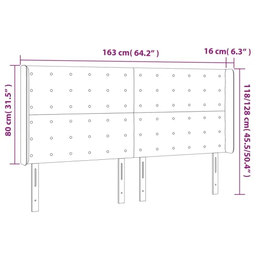 Uzglavlje s ušima svjetlosivo 163x16x118/128 cm baršunasto - Svjetlosiva 163 x 16 x 118/128 cm 1 Svjetlosiva Cijena