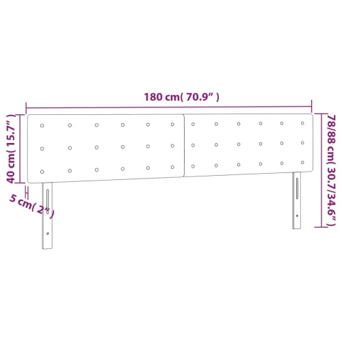 Uzglavlja crna 180x5x78/88 cm od umjetne kože - Crna 180 cm 1 Nisko Cijena