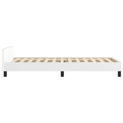 Okvir za krevet s uzglavljem bijeli 90x190 cm od umjetne kože - Bijela 90 x 190 cm gumbi Bijela Cijena