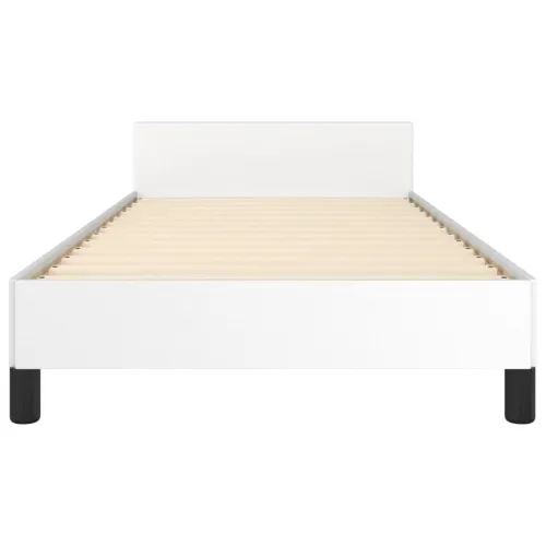 Okvir za krevet s uzglavljem bijeli 90x190 cm od umjetne kože - Bijela 90 x 190 cm gumbi Bijela Cijena