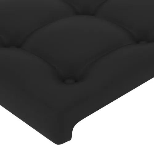 Okvir za krevet s uzglavljem crni 90x200 cm od umjetne kože - Crna 90 x 200 cm gumbi Crna Cijena