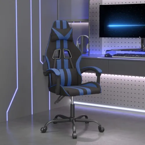 Okretna Gaming stolica crno-plava od umjetne kože - Crna i plava Bez naslona za noge Cijena