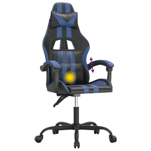 Okretna Gaming stolica crno-plava od umjetne kože - Crna i plava Bez naslona za noge Cijena