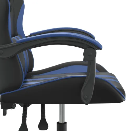 Okretna Gaming stolica crno-plava od umjetne kože - Crna i plava Bez naslona za noge Cijena