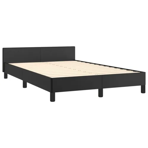 Okvir za krevet s uzglavljem crni 120 x 200 cm od umjetne kože - Crna 120 x 200 cm gumbi Crna Cijena