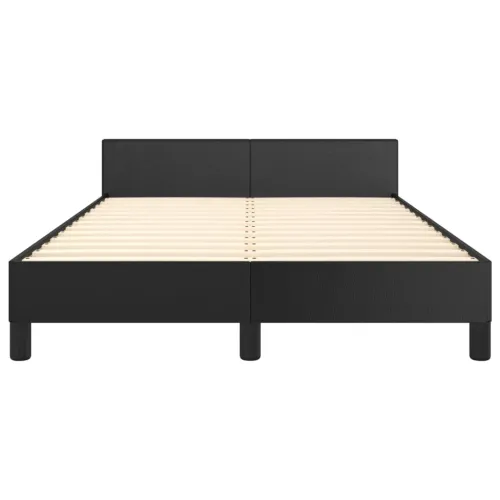 Okvir za krevet s uzglavljem crni 120 x 200 cm od umjetne kože - Crna 120 x 200 cm gumbi Crna Cijena