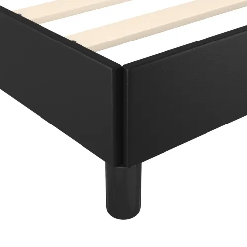 Okvir za krevet s uzglavljem crni 120 x 200 cm od umjetne kože - Crna 120 x 200 cm gumbi Crna Cijena