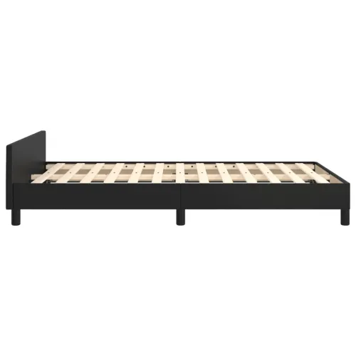 Okvir za krevet s uzglavljem crni 120 x 200 cm od umjetne kože - Crna 120 x 200 cm gumbi Crna Cijena