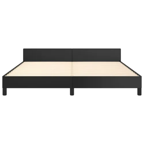 Okvir za krevet s uzglavljem crni 160x200 cm od umjetne kože - Crna 160 x 200 cm gumbi Crna Cijena