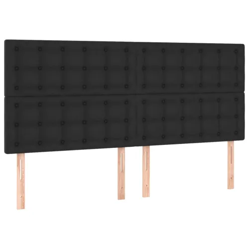 Okvir za krevet s uzglavljem crni 160x200 cm od umjetne kože - Crna 160 x 200 cm gumbi Crna Cijena