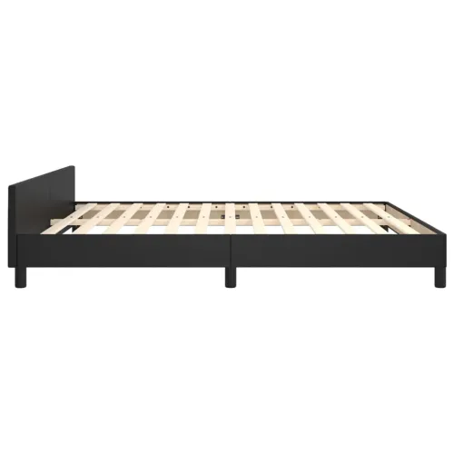 Okvir za krevet s uzglavljem crni 160x200 cm od umjetne kože - Crna 160 x 200 cm gumbi Crna Cijena