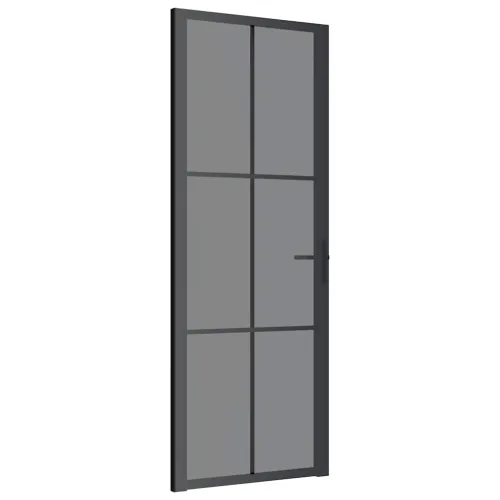 Unutarnja vrata 76 x 201,5 cm crna od ESG stakla i aluminija - Crna i tamnoprozirna 76 x 201.5 cm 1 Rešetke 3 x 2 Cijena