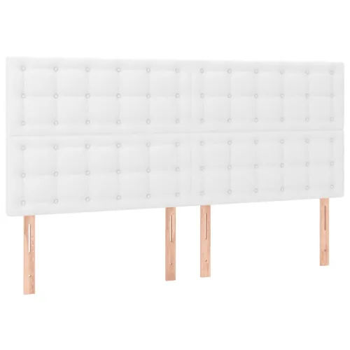 Okvir za krevet s uzglavljem bijeli 180x200 cm od umjetne kože - Bijela 180 x 200 cm gumbi Bijela Cijena