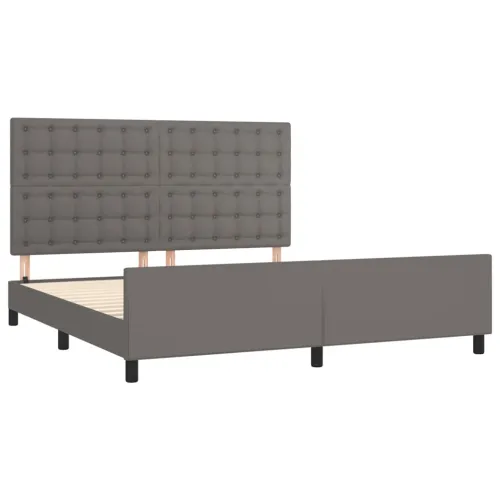 Okvir za krevet s uzglavljem sivi 180x200 cm od umjetne kože - Siva 180 x 200 cm gumbi Siva Cijena