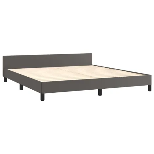 Okvir za krevet s uzglavljem sivi 180x200 cm od umjetne kože - Siva 180 x 200 cm gumbi Siva Cijena