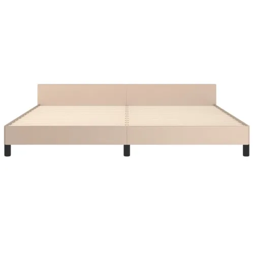 Okvir za krevet s uzglavljem cappuccina 200x200 cm umjetna koža - Boja cappuccina 200 x 200 cm gumbi Boja cappuccina Cijena