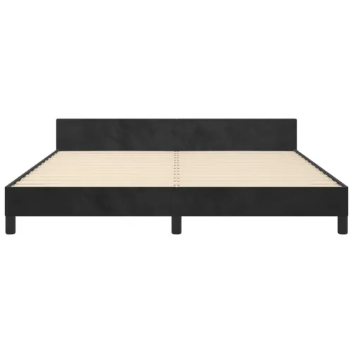 Okvir za krevet s uzglavljem crni 180x200 cm baršunasti - Crna 180 x 200 cm Blok s kvadratima Crna Cijena