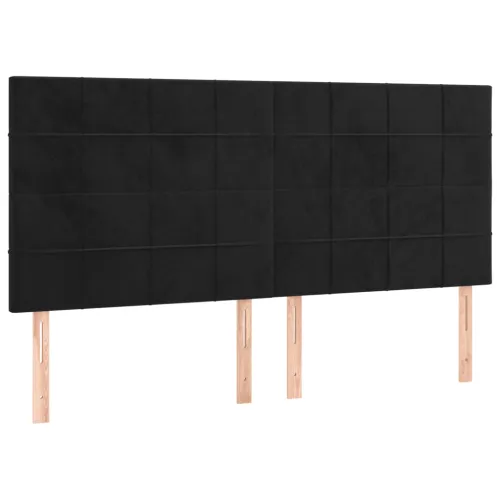 Okvir za krevet s uzglavljem crni 180x200 cm baršunasti - Crna 180 x 200 cm Blok s kvadratima Crna Cijena