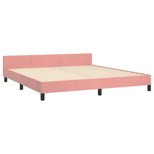Okvir za krevet s uzglavljem ružičasti 180x200 cm baršunasti - Ružičasta 180 x 200 cm Blok s kvadratima Ružičasta Cijena