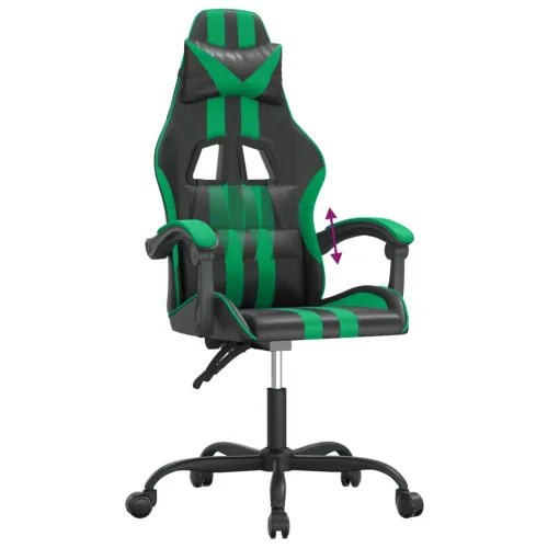 Gaming stolica crno-zelena od umjetne kože - Crna i zelena 1 Bez naslona za noge Crna i zelena Cijena