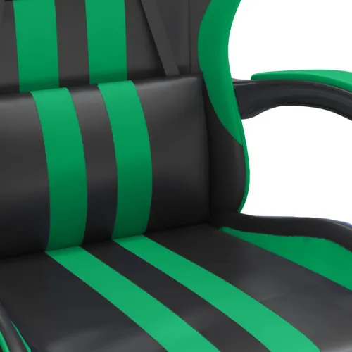 Gaming stolica crno-zelena od umjetne kože - Crna i zelena 1 Bez naslona za noge Crna i zelena Cijena