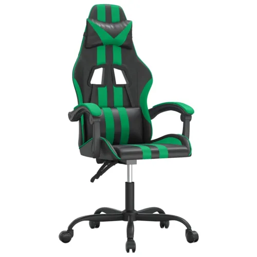 Gaming stolica crno-zelena od umjetne kože - Crna i zelena 1 Bez naslona za noge Crna i zelena Cijena