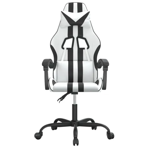 Gaming stolica bijelo-crna od umjetne kože - Bijela i crna 1 Bez naslona za noge Bijela i crna Cijena
