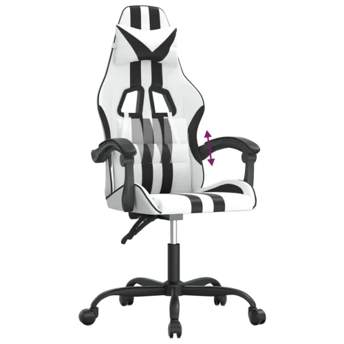 Gaming stolica bijelo-crna od umjetne kože - Bijela i crna 1 Bez naslona za noge Bijela i crna Cijena