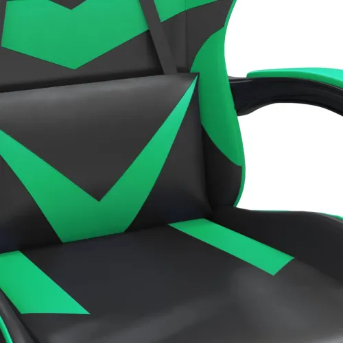 Gaming stolica crno-zelena od umjetne kože - Crna i zelena 1 Bez naslona za noge Crna i zelena Cijena