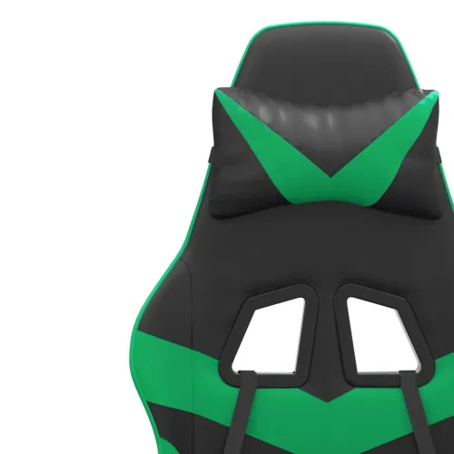 Gaming stolica crno-zelena od umjetne kože - Crna i zelena 1 Bez naslona za noge Crna i zelena Cijena