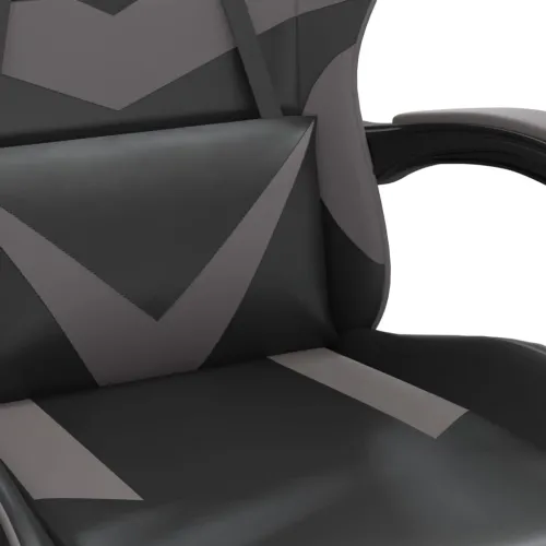 Gaming stolica crno-siva od umjetne kože - Crna i siva 1 Bez naslona za noge Crna i siva Cijena