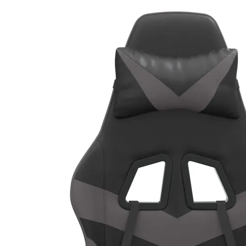 Gaming stolica crno-siva od umjetne kože - Crna i siva 1 Bez naslona za noge Crna i siva Cijena