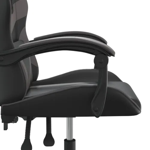 Gaming stolica crno-siva od umjetne kože - Crna i siva 1 Bez naslona za noge Crna i siva Cijena