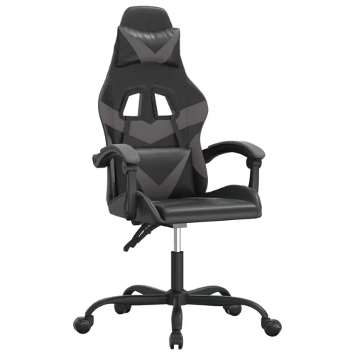 Gaming stolica crno-siva od umjetne kože - Crna i siva 1 Bez naslona za noge Crna i siva Cijena