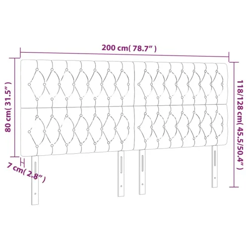 Uzglavlje svijetlosivo 200x7x118/128 cm tkanina - Svjetlosiva 200 cm 1 Visoko Cijena