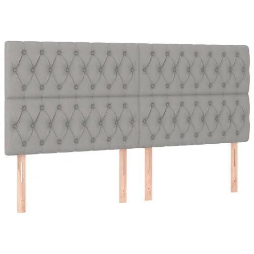 Uzglavlje svijetlosivo 200x7x118/128 cm tkanina - Svjetlosiva 200 cm 1 Visoko Cijena