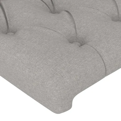 Uzglavlje svijetlosivo 200x7x118/128 cm tkanina - Svjetlosiva 200 cm 1 Visoko Cijena