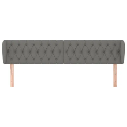Uzglavlje s ušima tamnosivo 203x23x78/88 cm od tkanine - Tamno siva 203 x 23 x 78/88 cm 1 Tamno siva Cijena