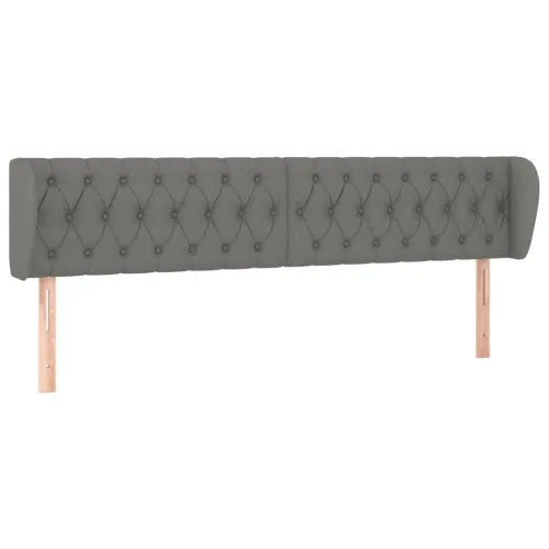 Uzglavlje s ušima tamnosivo 203x23x78/88 cm od tkanine - Tamno siva 203 x 23 x 78/88 cm 1 Tamno siva Cijena