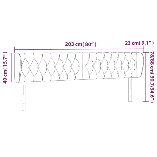 Uzglavlje s ušima tamnosivo 203x23x78/88 cm od tkanine - Tamno siva 203 x 23 x 78/88 cm 1 Tamno siva Cijena