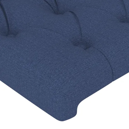 Uzglavlje s ušima plavo 93x23x118/128 cm od tkanine - Plava 93 x 23 x 118/128 cm 1 Plava Cijena