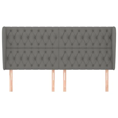 Uzglavlje s ušima tamnosivo 203x23x118/128 cm od tkanine - Tamno siva 203 x 23 x 118/128 cm Cijena