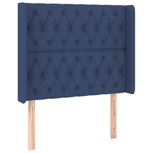 Uzglavlje s ušima plavo 93x16x118/128 cm od tkanine - Plava 93 x 16 x 118/128 cm Cijena