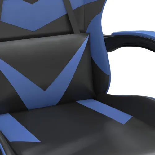 Okretna Gaming stolica crno-plava od umjetne kože - Crna i plava Bez naslona za noge Cijena