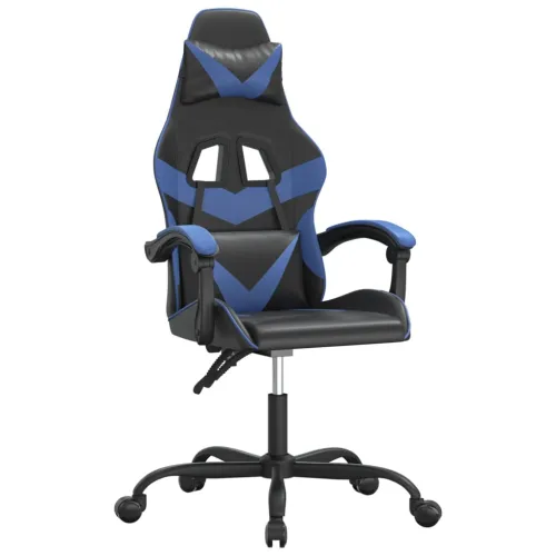 Okretna Gaming stolica crno-plava od umjetne kože - Crna i plava Bez naslona za noge Cijena